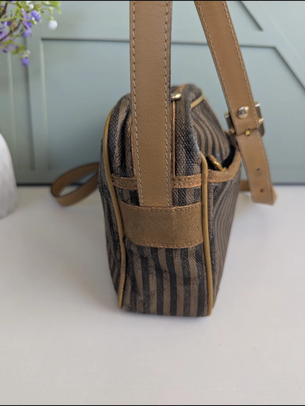 Vintage Fendi Pequin Striped Crossbody